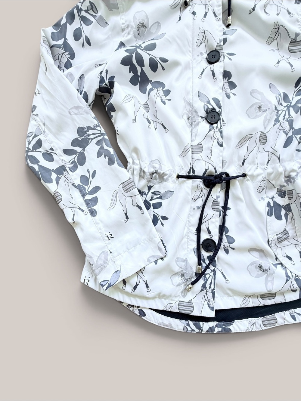 Ronner Horse Equestrian Print Women's White Jacket - Picture 5 of 16